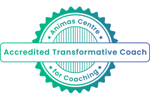 Sarah Scott Life Coach Accredited Transformative Coach badge from Animas Centre for Coaching.